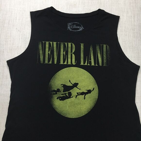 DISNEY | Peter Pan Girls Muscle Tank Top Size XL Black & Yellow Curved Hem Summe - Picture 6 of 9